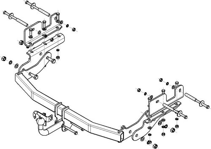 Фаркоп HY 21 - Hyundai Grand Starex, 4х4 / 2007-2013, 2014- / S-50 / kg-750 / type=A