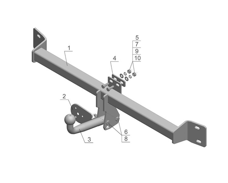 Фаркоп MI 17 - Mitsubishi Galant / 2007-2012 / S-50 / kg-750 / type=A