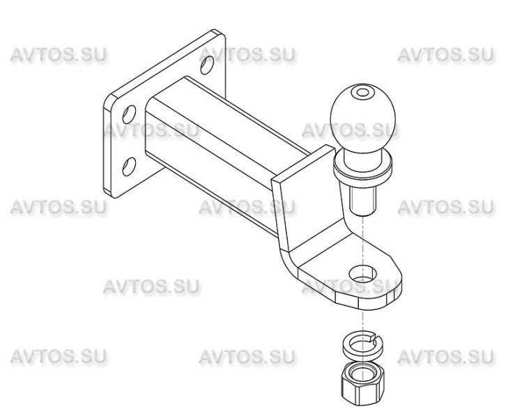 Фаркоп TY 04 - Toyota Land Cruiser (J100) / 1998-2007 / S-50 / kg-750 / type=E