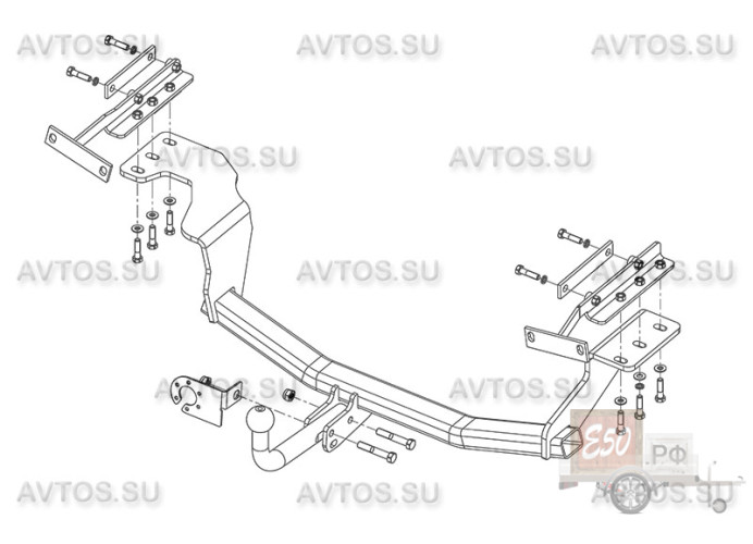 Фаркоп NS 29 - Nissan X-Trail T31 / 2007-2014 / S-100 / kg-2000 / type=A