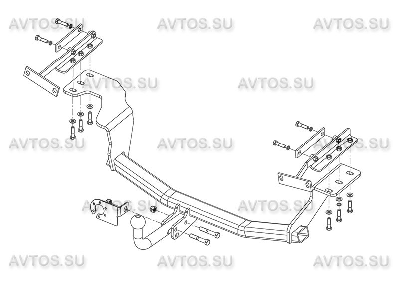 Фаркоп NS 29 - Nissan X-Trail T31 / 2007-2014 / S-100 / kg-2000 / type=A