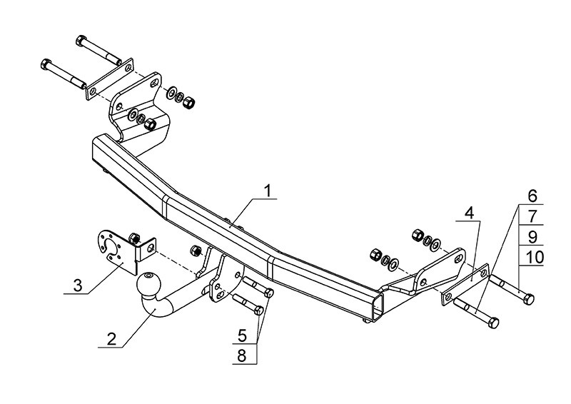 Фаркоп JW 02 - Jeep Compass / 2007-03.2011 / S-75 / kg1500 / type=A