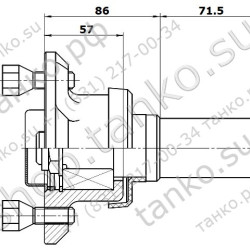 Ступица с цапфой (d42.7) под диск 98x4 до 750 кг на ось KNOTT FNK12