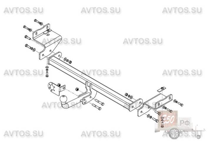 Фаркоп HY 29 - Hyundai Creta / 2016- / S-75 / kg-1300 / type=A / smart-c=!!!