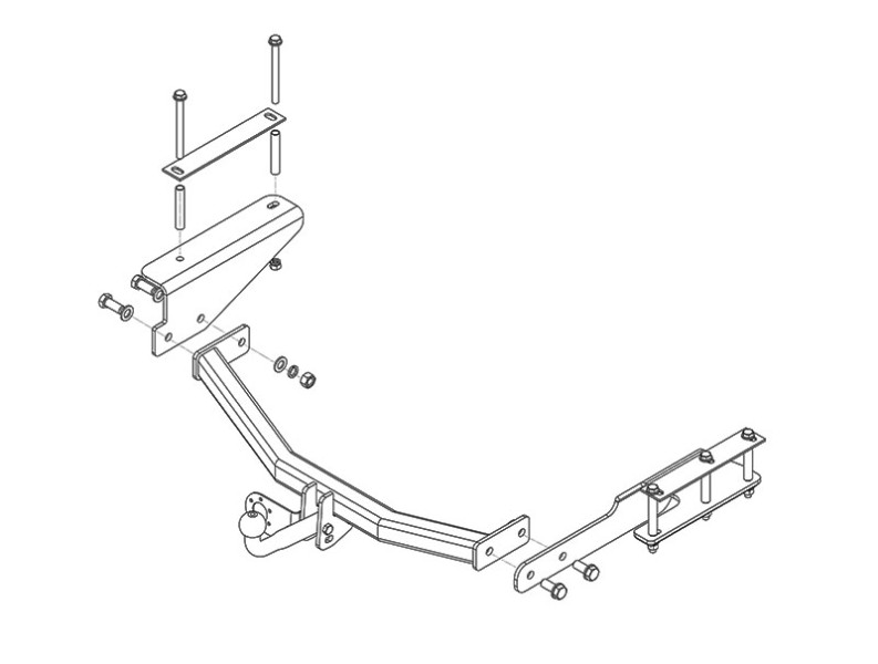 Фаркоп SY 008 - Ssang Yong Actyon, Sports / 2007-2011, 2012- / S-50 / kg-750 / type=A