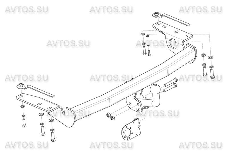 Фаркоп TY 29 - Toyota Corolla (E 12) / 2002-2007 / S-75 / kg-1300 / type=A