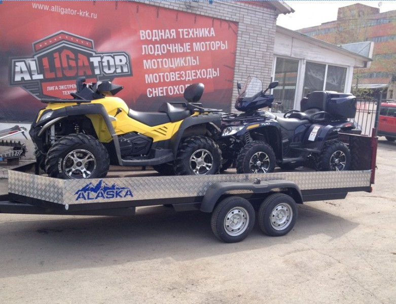 Прицеп ALASKA "Торпеда" 2 оси (4800(5300)х1620) (Крашен.)(3 снегохода)