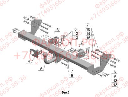 Фаркоп на Mercedes Viano w639 2003-2014, Mercedes Vito w639 2003-2014. Необходима подрезка бампера. Тип шара: A. Нагрузки: 2000/100 кг, масса фаркопа
