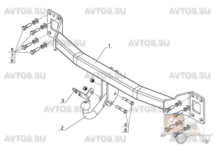 Фаркоп AU 05 - Audi Q7 / 2007-2015г / S-140 / kg-3500 / type-A / smart-c=!!!