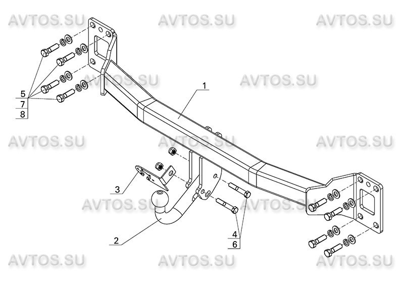 Фаркоп AU 05 - Audi Q7 / 2007-2015г / S-140 / kg-3500 / type-A / smart-c=!!!