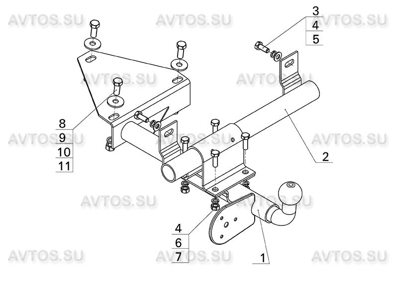 Фаркоп DO 02 - Datsun mi-DO / 2015- / S-50 / kg-750 / type=A / smart-c=