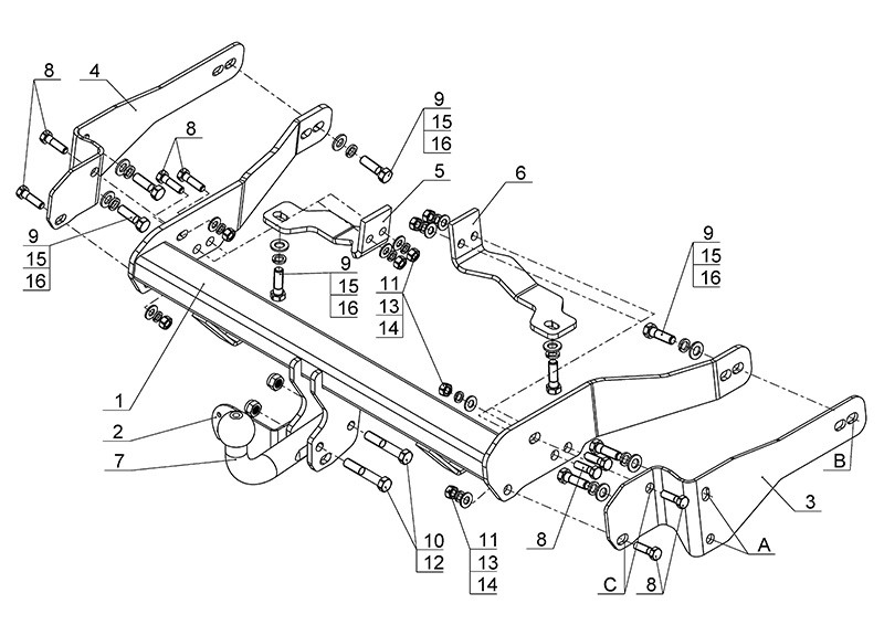 Фаркоп CV 13 - Chevrolet Captiva  / 2013- / S-100 / kg-2000 / type-A / smart-c=!!!