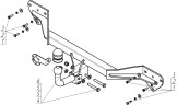 Фаркоп с оцинкованным шаром на Toyota Prius C 2011-2019, Toyota Aqua 2011-2019. Тип шара: A. Нагрузки: 800/75 кг, масса фаркопа 12,5 кг (без электрики