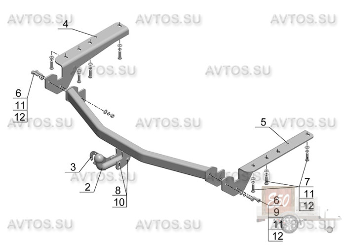 Фаркоп TY 34 - Toyota RAV-4 / 2013- / S-75 / kg-1500 / type=A