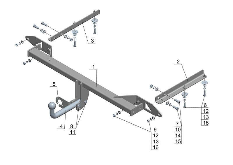 Фаркоп CV 09 - Chevrolet Orlando / 2011- / S-75 / kg-1500 / type-A / smart-c=