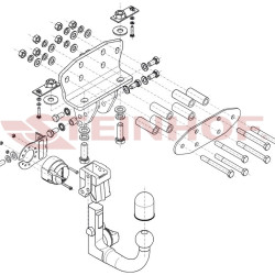 Фаркоп на Toyota Land Cruiser 200 2008-2021, Lexus LX 2008-2021. Требуется подрезка бампера. Тип шара: AV (вертикальное быстросъемное крепление шара н