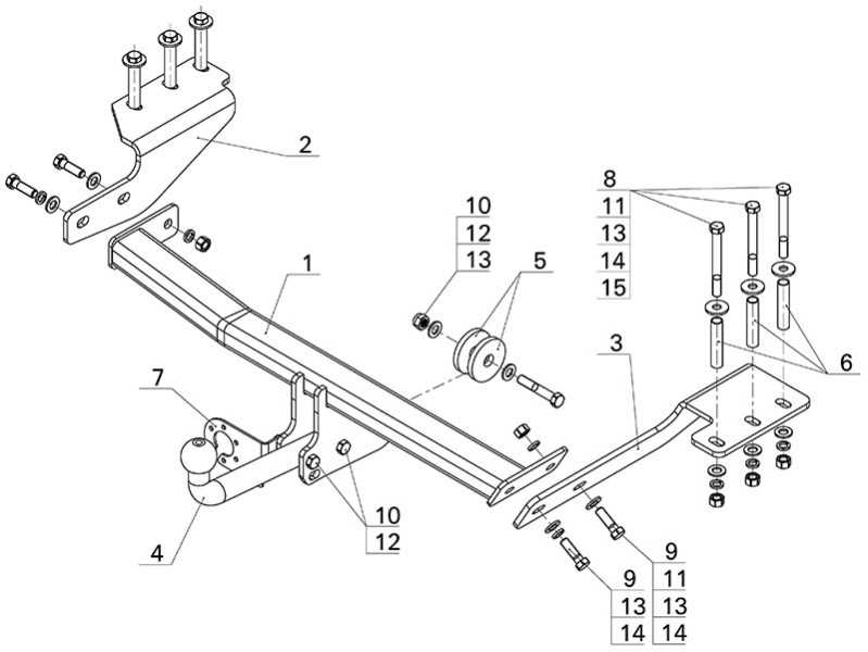 Фаркоп HV 01 - Haval H6 / 2015- / S-75 / kg-1250 / type=A / smart-c=!!!