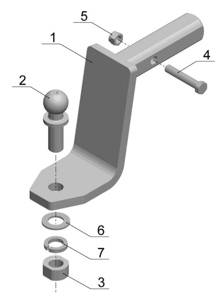 Фаркоп HR 01 - Hummer H 2 / 2002- / S-150 / kg-2500 / type=E