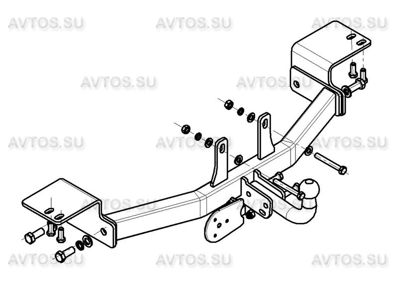 Фаркоп TY 15 - Toyota LC (J 120) Prado / 2002-2009 / S-75 / kg-1200 / type=A