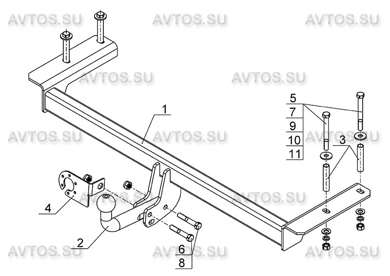 Фаркоп CN 01 - Citroen C4 / 2013- / S-75 / kg-1250 / type-A / smart-c=!!!