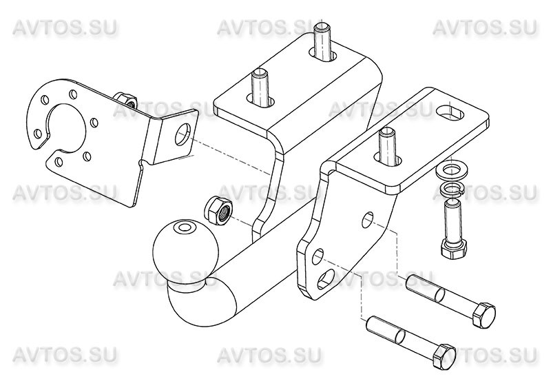 Фаркоп VW 34 - Volkswagen Amarok / 2010- / S-75 / kg-1500 / type=A / smart-c=!!!