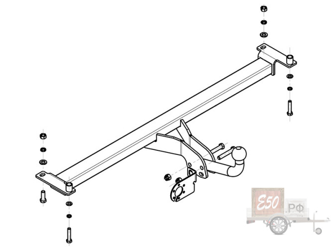 Фаркоп CE 01 - Chery Amulet / 2006-2011 / S-50 / kg-750 / type-A / smart-c=