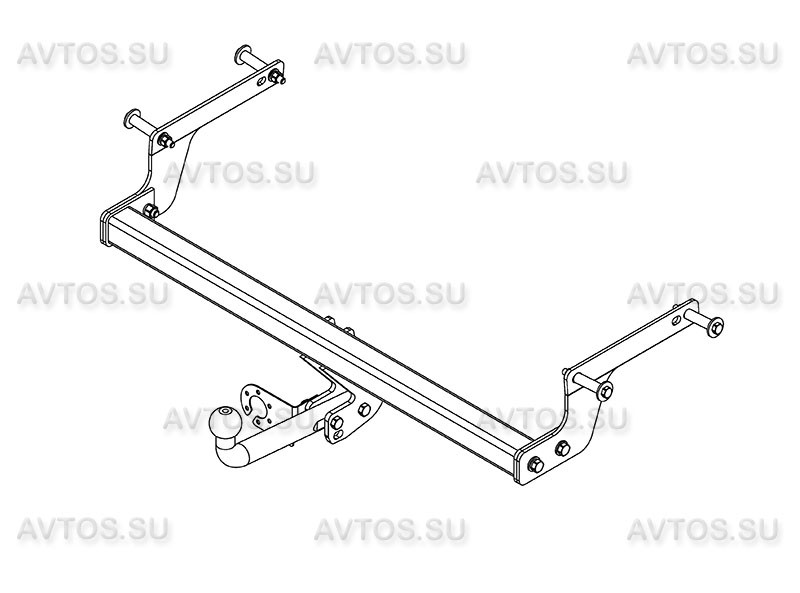 Фаркоп RN 13 на Renault Duster 2010-2015, 2015- (без подрезки бампера), Nissan Terrano 2015- (требуется подрезка бампера). Тип шара: A. Нагрузки: 1250/75 кг, масса фаркопа 12,5 кг