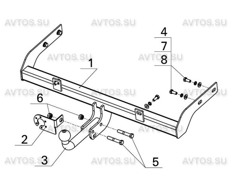 Фаркоп DO 01 - Datsun on-DO / 2014- / S-75 / kg-1000 / type=A / smart-c=