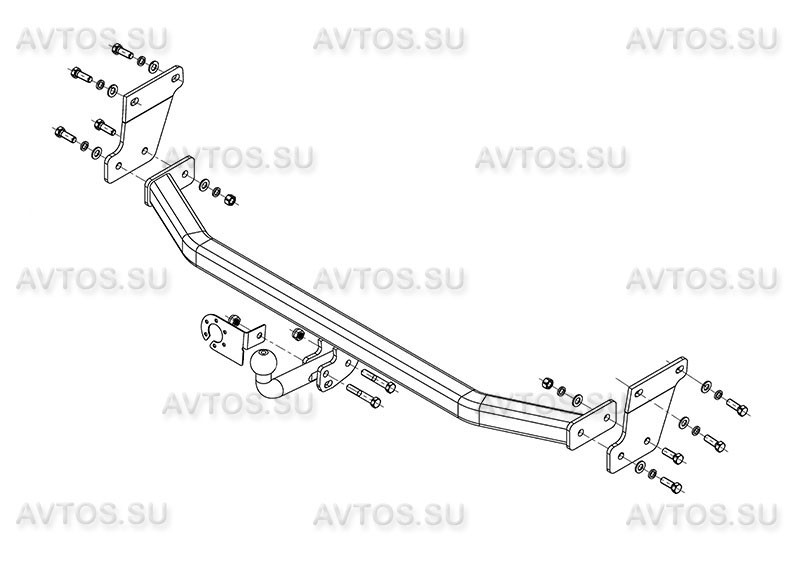 Фаркоп KI 29 - KIA Rio III / 2011-2017 / S-75 / kg-1500 / type=A