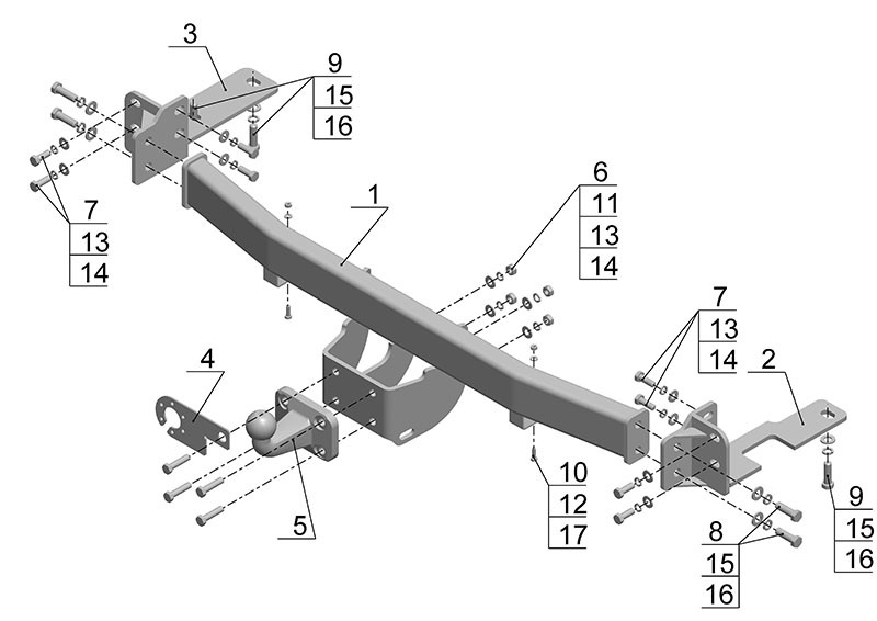 Фаркоп KI 21 - KIA Mohave / 2010- / S-100 / kg-2500 / type=G