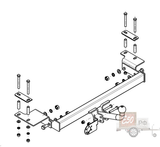 Фаркоп CV 01 - Chevrolet Lanos / 2005-2009 / S-75 / kg-1000 / type-A / smart-c=