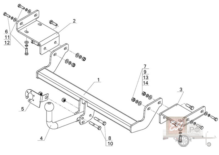 Фаркоп KI 27 - KIA Ceed / 2012- / S-75 / kg-1500 / type=A
