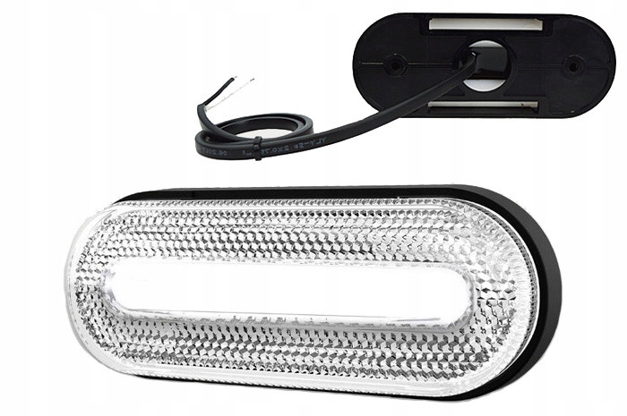 Фонарь габаритный белый LED FT-070BLED 2-х функц. с проводом