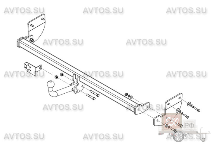 Фаркоп HY 27 - Hyundai Elantra / 2013-2016 / S-75 / kg-1250 / type=A
