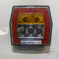 FT-121 T LED BAJONET Фонарь задний универсальный светодиодный LED 12-36 В, 4-функциональный, с подсветкой номерного знака, cтекло прозрачное с желтым фильтром указателя поворота