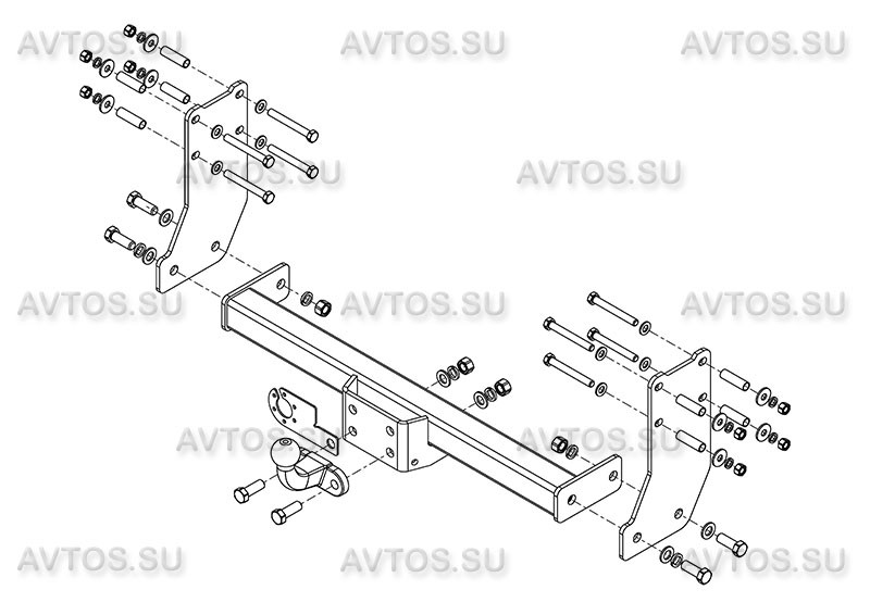 Фаркоп FD 34 - Ford Transit /2000-2014 / S-120 / kg-3000 / type=F
