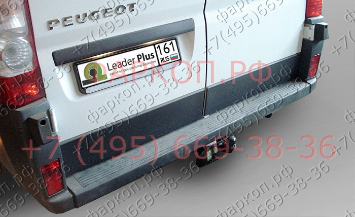 ТСУ для Peugeot Boxer 3 L4 2006-, Citroen Jumper L4 2006-, Fiat Ducato L4 2006- без снятия и выреза бампера. Тип шара: F. Нагрузки: 2000/100 кг, масса