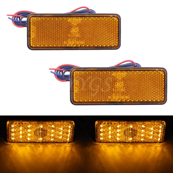 Фонарь габаритный желтый LED 12V с поворотником ( J )