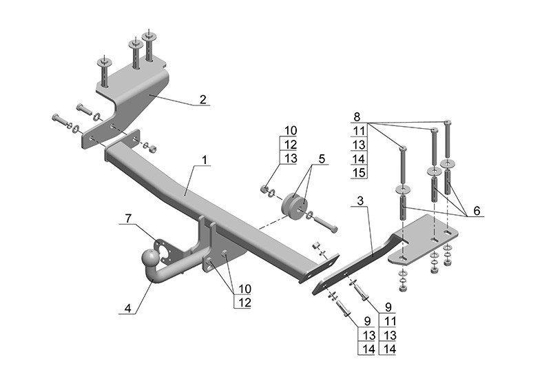 Фаркоп GW 11 - Great Wall Hover H6 / 2013- / S-75 / kg-1500 / type=A / smart-c=!!!