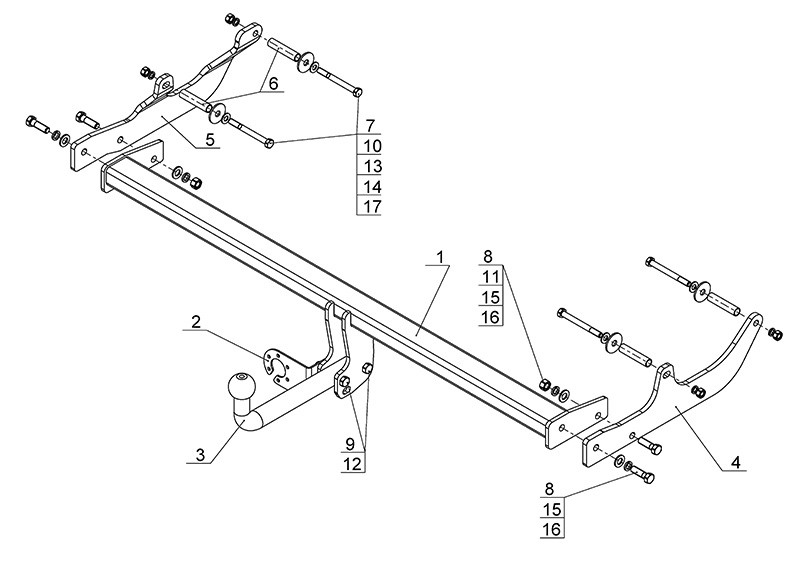 Фаркоп RN 09 - Renault Fluence / 11.2009- / S-75 / kg-1250 / type=A / smart-c=!!!