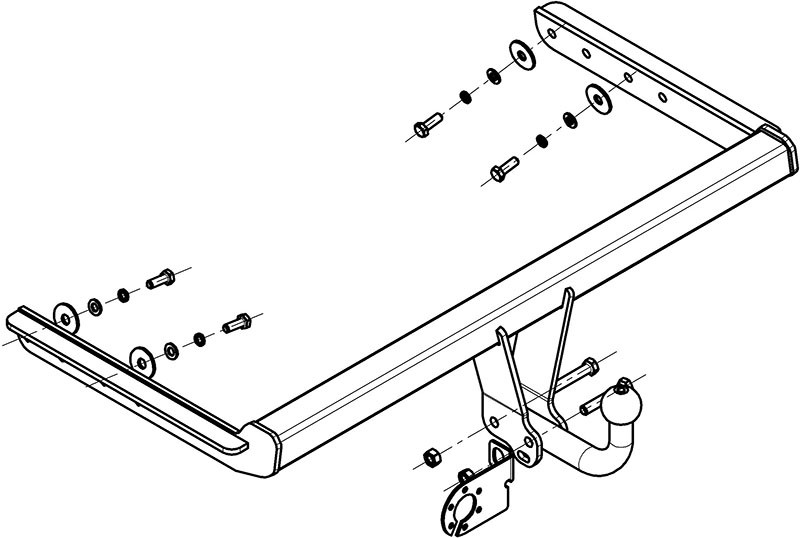 Фаркоп FD 02 - Ford Focus / 1998-2005 / S-75 / kg-1250 / type=A