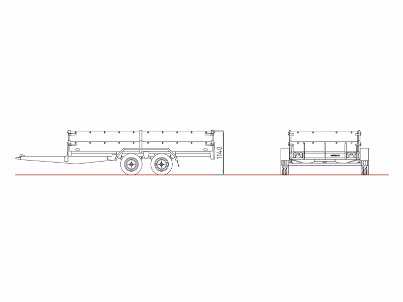 Прицеп ССТ 7132-61 R15 ( 2-ух осн.) (без тента и дуг)