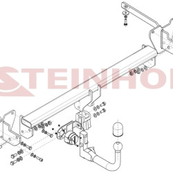 Фаркоп на FIAT Doblo, в т.ч. Maxi, кроме CNG 2010-2022, Opel Combo L1,L2, кроме CNG 2012-2018 без подрезки бампера. Тип шара: AV (вертикальное быстрос