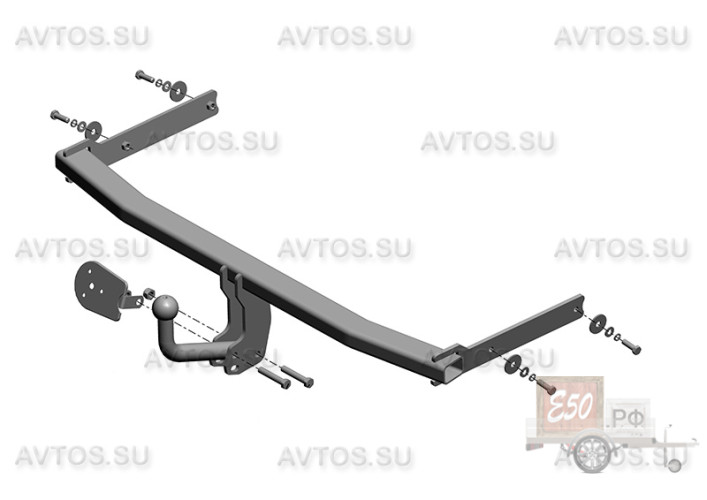 Фаркоп VW 25 - Volkswagen Golf V / 2003-2008 / S-75 / kg-1250 / type=A / smart-c=!!!