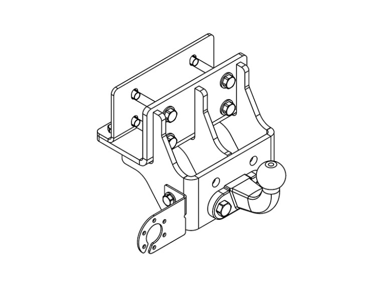 Фаркоп TY 44 - Toyota Hilux (с силовым брусом) / 2005-2010 / S-120 / kg-2800 / type=F