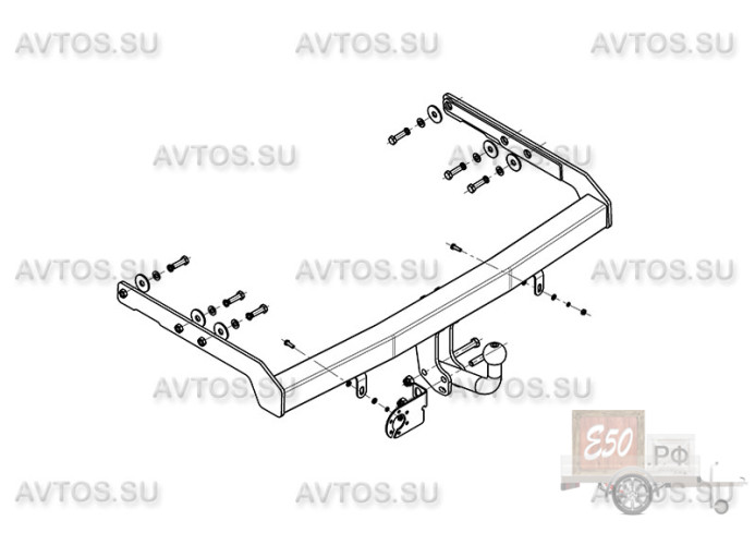 Фаркоп VW 22 - Volkswagen Sharan / 06.2000-2006 / S-75 / kg-1200 / type=A