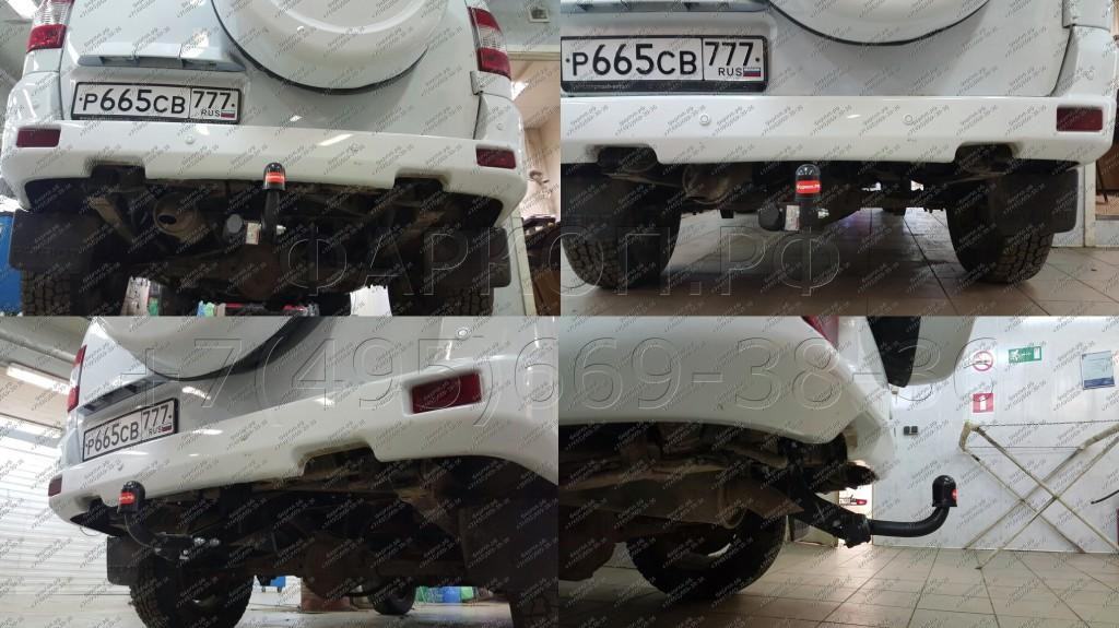 Фаркоп на UAZ 3159, 3160, 3162, 3163 Patriot 4x4 1994-2015, 2015- без подрезки бампера. Тип шара: A. Нагрузки: 1500/75 кг, масса фаркопа 13,3 кг (без