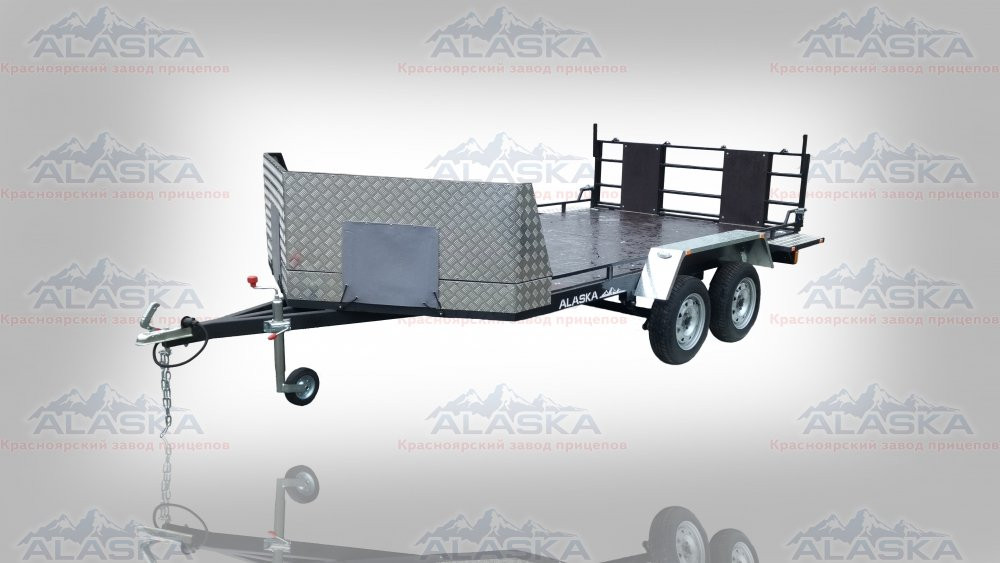Прицеп ALASKA "Ракета Лонг" 2 оси (4000(4500)х2000) (Оцинк.) (3 снегохода)
