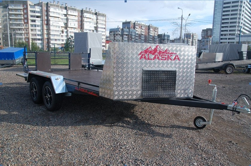 Прицеп ALASKA "Ракета Лонг" 2 оси (4000(4500)х2000) (Оцинк.) (3 снегохода)