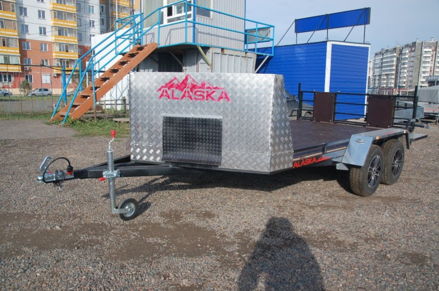 Прицеп ALASKA "Ракета Лонг" 2 оси (4000(4500)х2000) (Оцинк.) (3 снегохода)